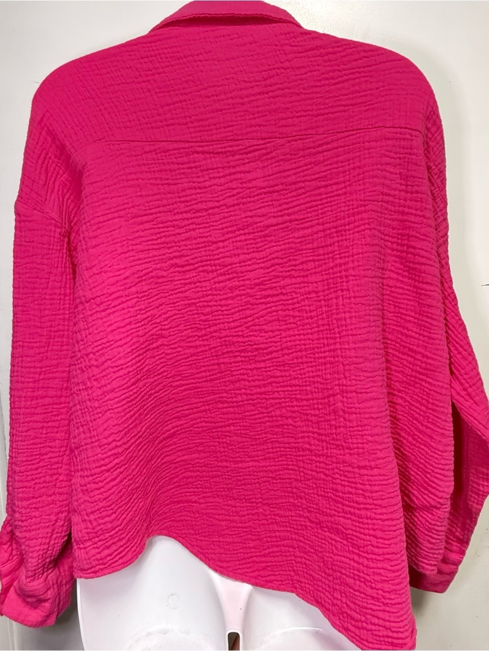 Hot Pink Textured Button-Up Shirt - Women - Picture 3 of 6